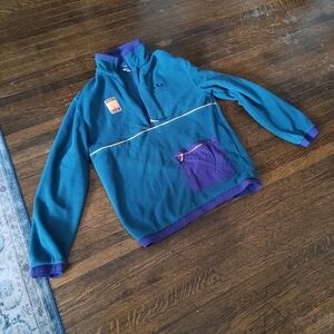 Adidas Teal and Purple Zip Up Sweater
